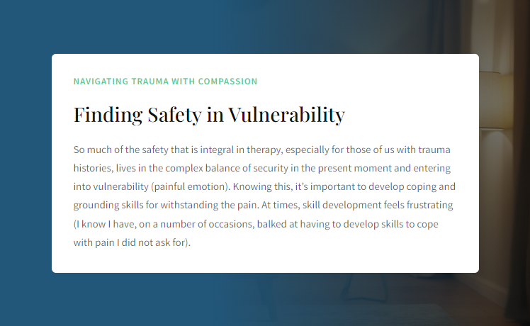 Safety in Vulnerability in trauma processing